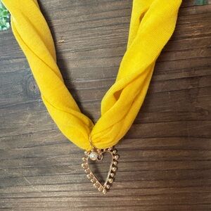 Yellow Heart Pendant Necklace